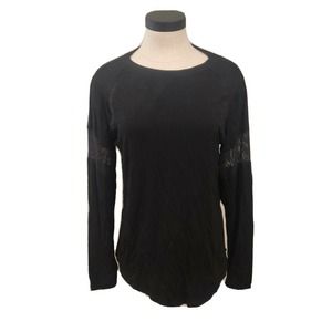 Muzniuer New Women Size XL Long Sleeve Crew Neck Athletic Shirt Black.